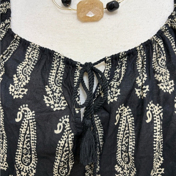 Denim & Supply Ralph Lauren Paisley Print Oversized Tassel Boho Blouse - Picture 4 of 11